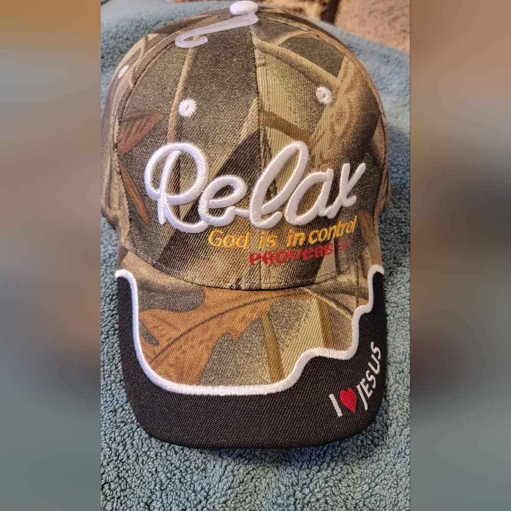 New Adjustable Camouflage 'Relax' Embroidered  Baseball Cap